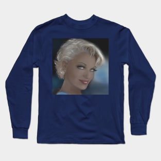 Blue Eyes Blond Sad Long Sleeve T-Shirt